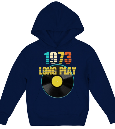 1973 Long Play Record Reto 50th Birthday Gift Kids Hoodie