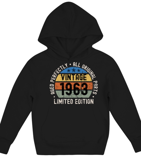 60th Birthday Vintage 1963 Kids Hoodie