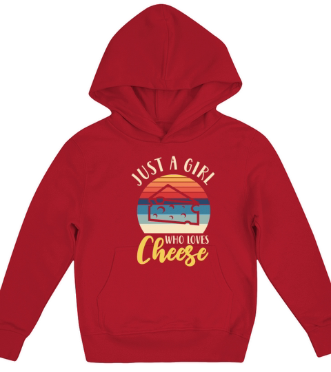 Just A Girl Who Loves Cheese Retro Vintage Kids Hoodie