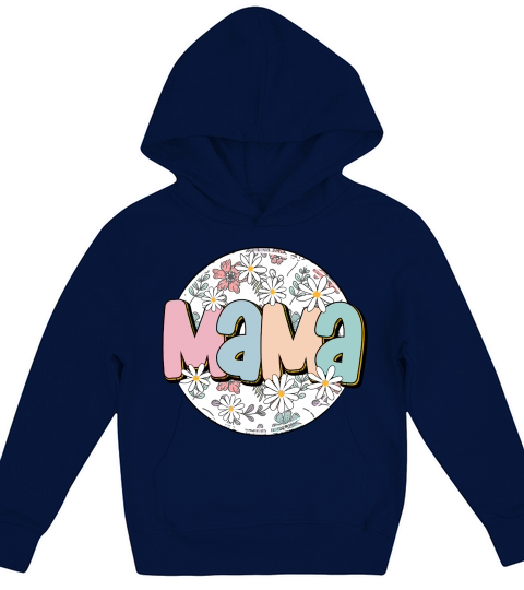 Mama Colorful Floral Mothers Day Kids Hoodie