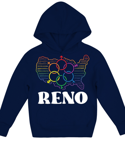 Reno Pride Flag Pride Month LGBTQ Flag LGBT Commun Kids Hoodie