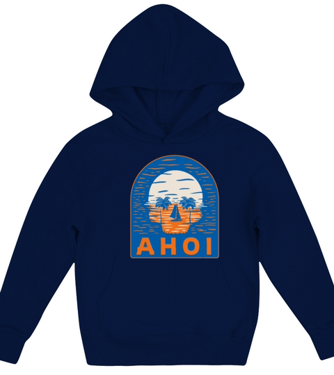 Sailing Ahoi Beach Sailboat Retro Sailor Kids Hoodie