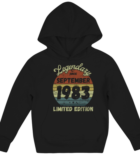 September 1983 - Vintage Birthday Present Kids Hoodie