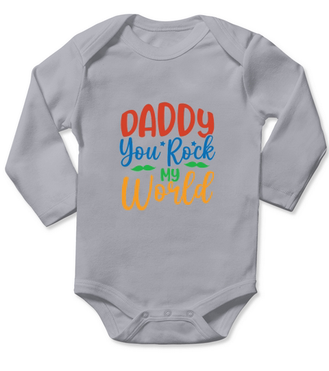 Daddy You Rock My World Long Sleeve Baby One-Piece