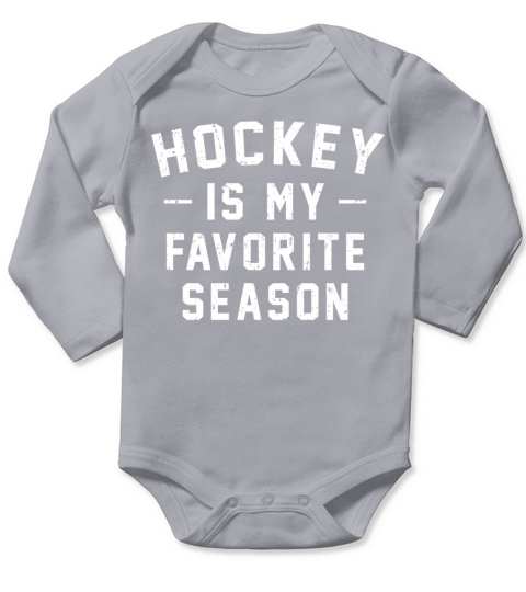Hockey Is My Favorite Season Vintage Distressed Long Sleeve Baby One-Piece
