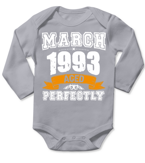 March 1993 Vintage Birthday Present Long Sleeve Baby One-Piece
