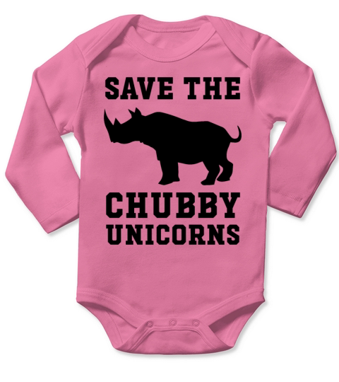 SAVE THE CHUBBY UNICORNS Long Sleeve Baby One-Piece