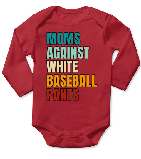 Vintage Moms Against White Baseball Pants Long Sleeve Baby One-Piece