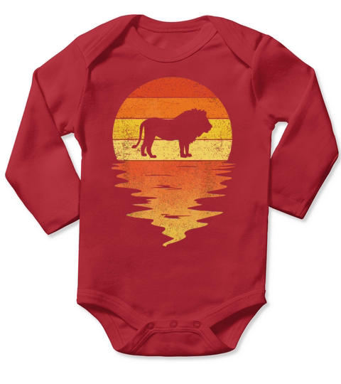 zookeeper Lion idea retro sunset 70s vintage Lion Long Sleeve Baby One-Piece