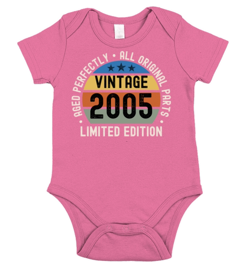 18th Birthday Vintage 2005 Short Sleeve Baby One-Piece