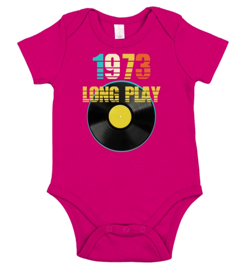 1973 Long Play Record Reto 50th Birthday Gift Short Sleeve Baby One-Piece