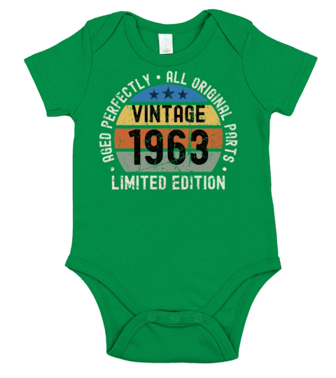 60th Birthday Vintage 1963 Short Sleeve Baby One-Piece
