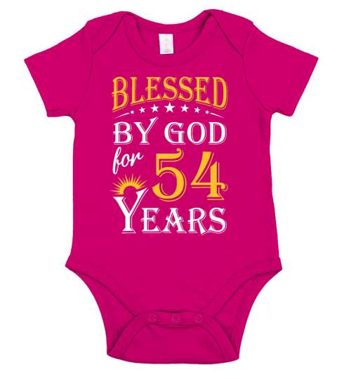 Vintage by God for 54 years Happy 54th Birthday Short Sleeve Baby One-Piece