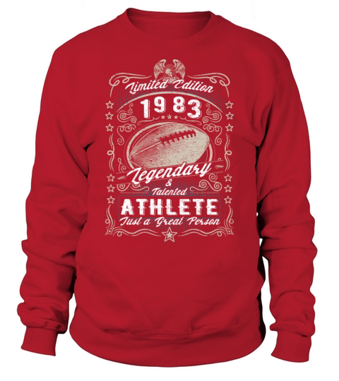 Vintage 1983 Football Birthday Gift Sport Hobby Sweatshirt Unisex