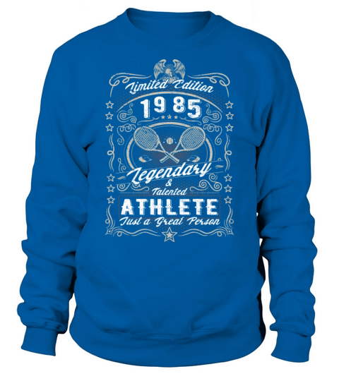 Vintage 1985 Tennis Birthday Gift Sport Hobby Sweatshirt Unisex