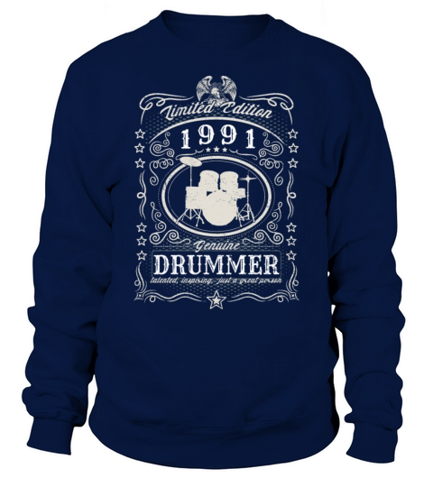 Vintage 1991 Drummer Birthday Gift Percussionist Sweatshirt Unisex