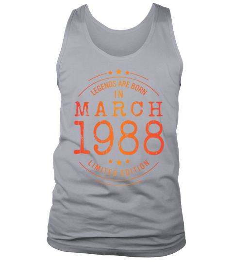 Birthday March 1988 Limited Edition Vintage Tank Top Unisex