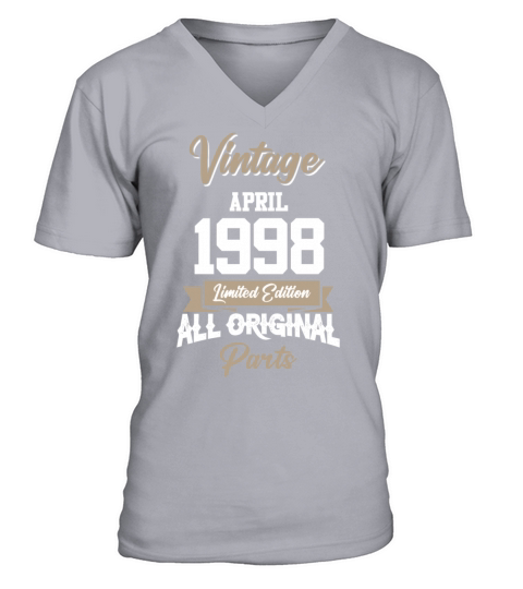 April 1998 Vintage Birthday Present V-Neck T-shirt
