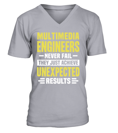Multimedia Engineer Engineering Funny Design Never V-Neck T-shirt