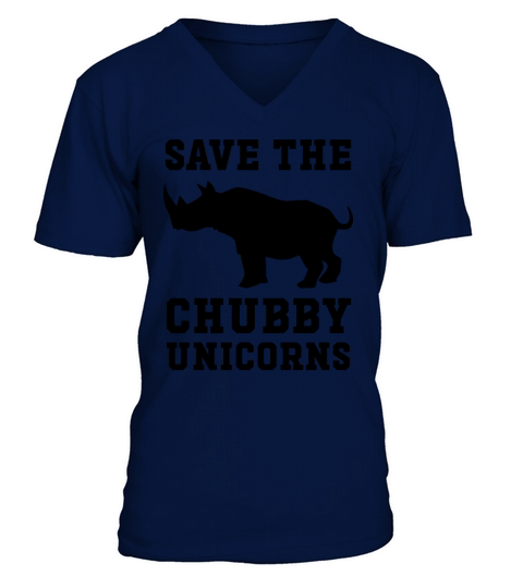 SAVE THE CHUBBY UNICORNS V-Neck T-shirt