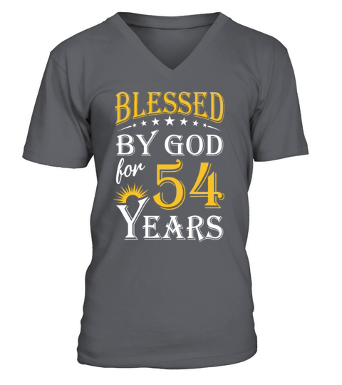 Vintage by God for 54 years Happy 54th Birthday V-Neck T-shirt