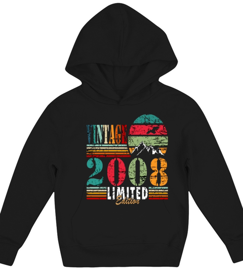 Vintage 15th Birthday 2008 Sports Gift Kids Hoodie