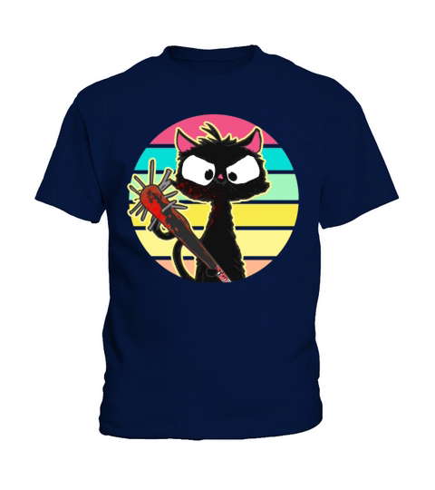 Halloween Retro Cat Vintage Cat Kids T-Shirt