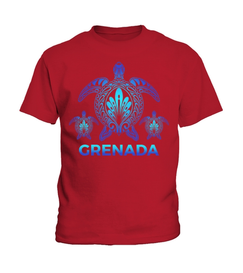 Vintage Grenada Ocean Blue Sea Turtle Souvenirs Kids T-Shirt