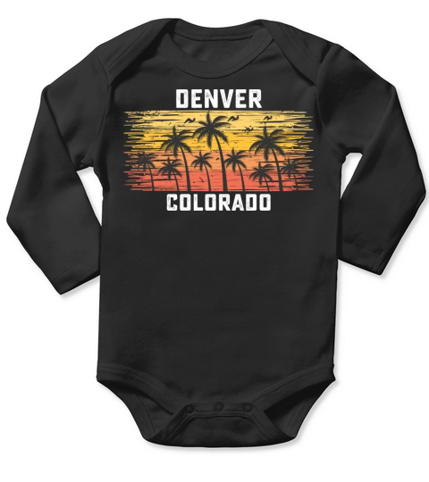 Denver Colorado Summer Retro VIntage Vacation Long Sleeve Baby One-Piece