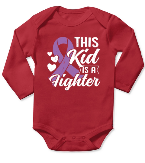 Epilepsy Kid Purple Ribbon Epileptic Epilepsy Long Sleeve Baby One-Piece