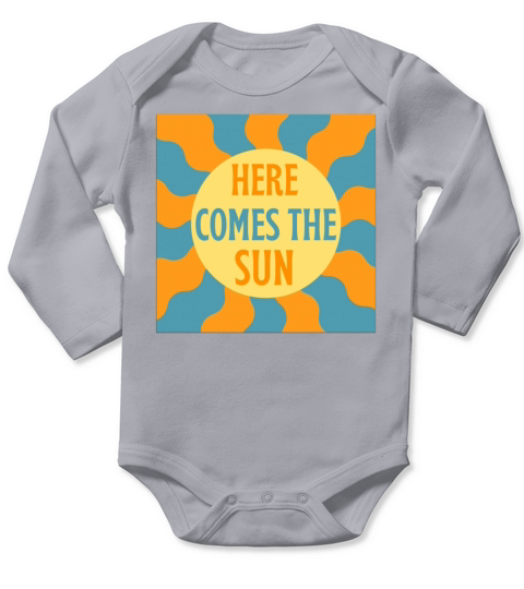 Here Comes The Sun Retro Vintage Long Sleeve Baby One-Piece
