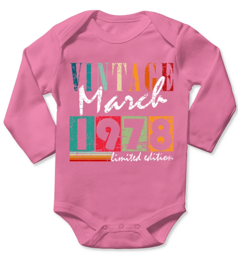 March 1978 Legend Retro Long Sleeve Baby One-Piece