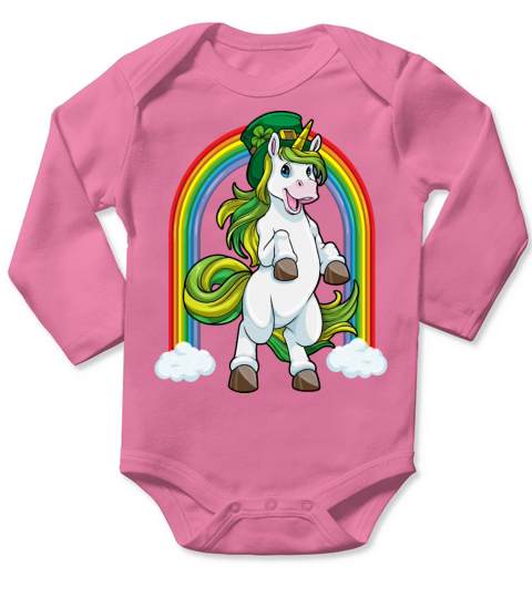 Unicorn Leprechaun Lepricorn Funny St Patricks Day Long Sleeve Baby One-Piece