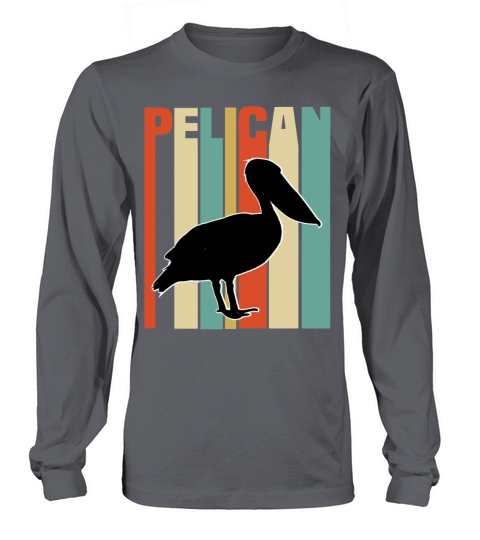 Pelican Brown Black Bird Retro Vintage Pelicans Long sleeved Unisex
