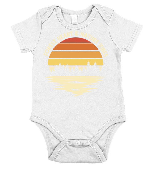 forest retro sunset Short Sleeve Baby One-Piece