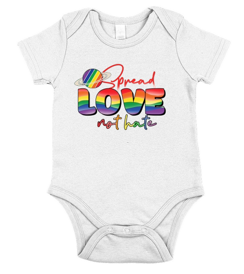 Spread Love Not Hate Short Sleeve Baby One-Piece