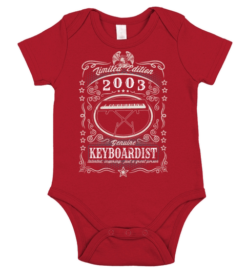 Vintage 2003 Keyboardist Birthday Gift Keyboard Short Sleeve Baby One-Piece