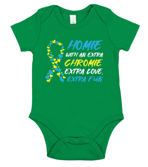 World Down Syndrome Day Homie Awareness Ribbon Short Sleeve Baby One-Piece