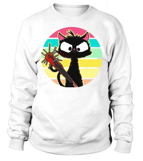 Halloween Retro Cat Vintage Cat Sweatshirt Unisex