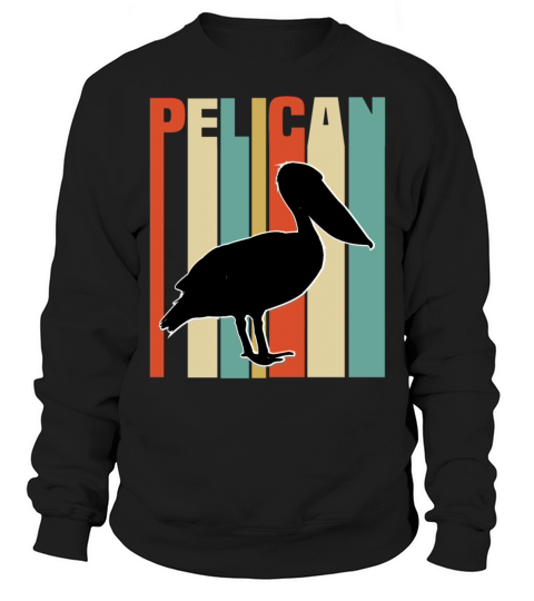 Pelican Brown Black Bird Retro Vintage Pelicans Sweatshirt Unisex