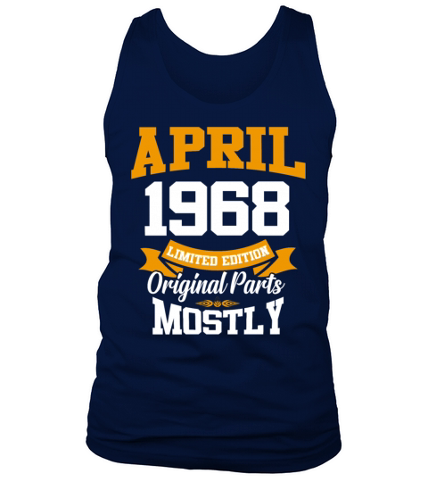 April 1968 Vintage Birthday Present Tank Top Unisex