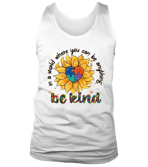 Be Kind Sunflower Autism Awareness Tank Top Unisex