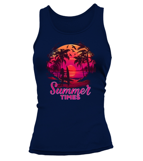 Retro palm trees sun vacation summer times Tank top Woman