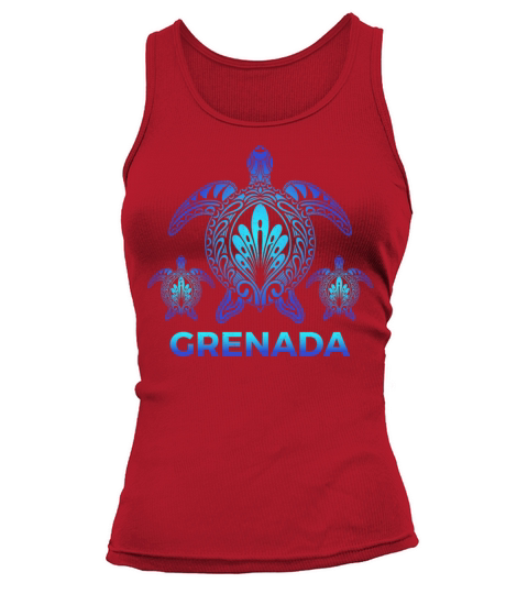 Vintage Grenada Ocean Blue Sea Turtle Souvenirs Tank top Woman