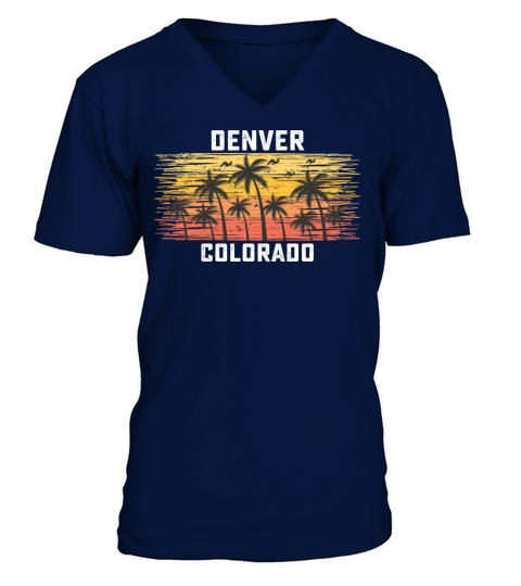 Denver Colorado Summer Retro VIntage Vacation V-Neck T-shirt