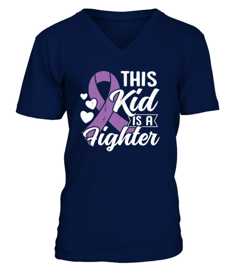 Epilepsy Kid Purple Ribbon Epileptic Epilepsy V-Neck T-shirt