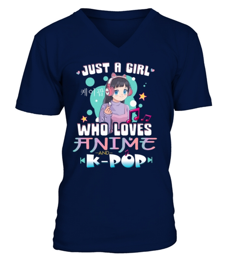Just A Girl Who Love Anime And K-Pop A Girl That L V-Neck T-shirt