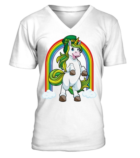 Unicorn Leprechaun Lepricorn Funny St Patricks Day V-Neck T-shirt