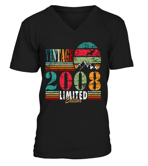 Vintage 15th Birthday 2008 Sports Gift V-Neck T-shirt