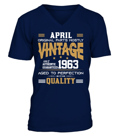 Vintage Aged To Perfection April 1963 V-Neck T-shirt